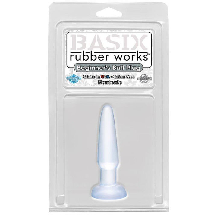 Plug Anal para Principiantes Transparente de Basix Rubber Works | VibraZon