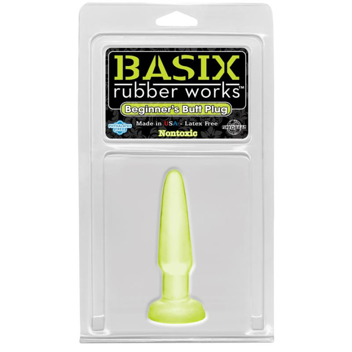 Plug Anal para Principiantes Brilla en la Oscuridad de Basix Rubber Works | VibraZon