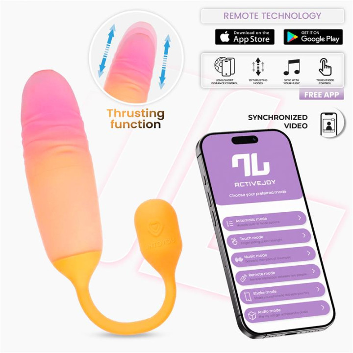 NexEgg Motion Huevo Vibrador con Thrusting APP Naranja/Rosa de Intoyou App Series | VibraZon