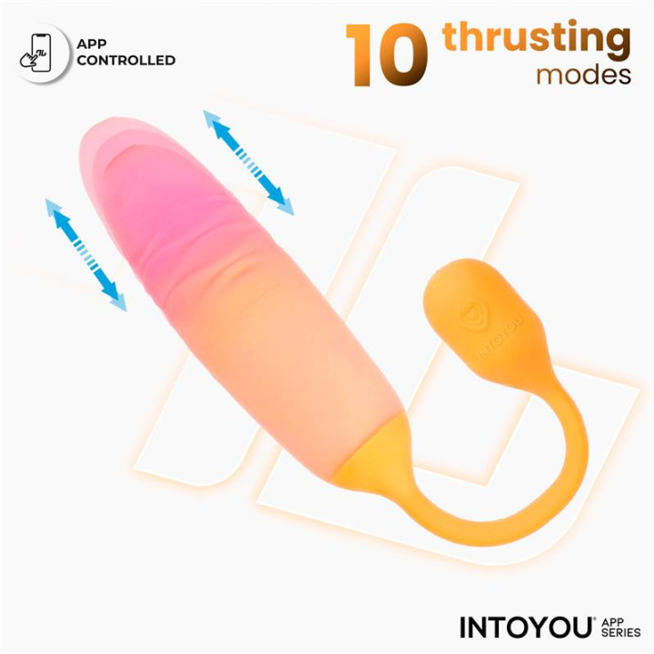 NexEgg Motion Huevo Vibrador con Thrusting APP Naranja/Rosa de Intoyou App Series | VibraZon