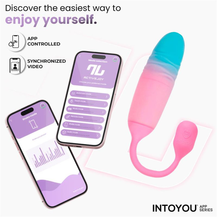 NexEgg Motion Huevo Vibrador con Thrusting APP Rosa/Turquesa de Intoyou App Series | VibraZon