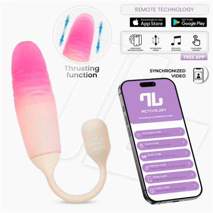 NexEgg Motion Huevo Vibrador con Thrusting APP Beige/Rosa de Intoyou App Series | VibraZon