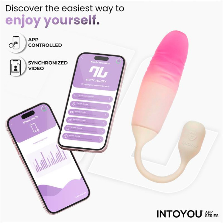 NexEgg Motion Huevo Vibrador con Thrusting APP Beige/Rosa de Intoyou App Series | VibraZon