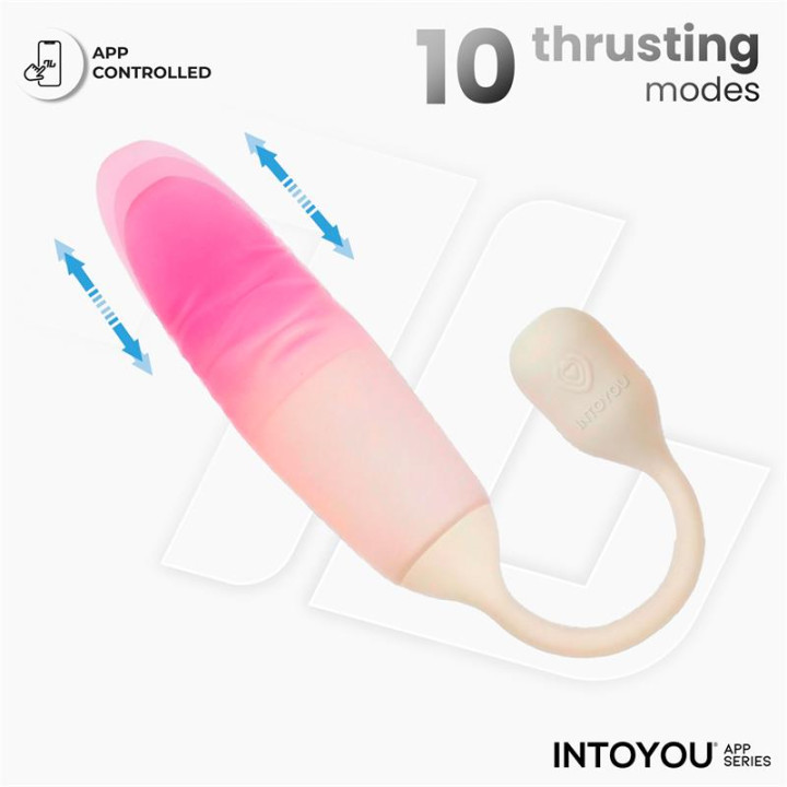 NexEgg Motion Huevo Vibrador con Thrusting APP Beige/Rosa de Intoyou App Series | VibraZon