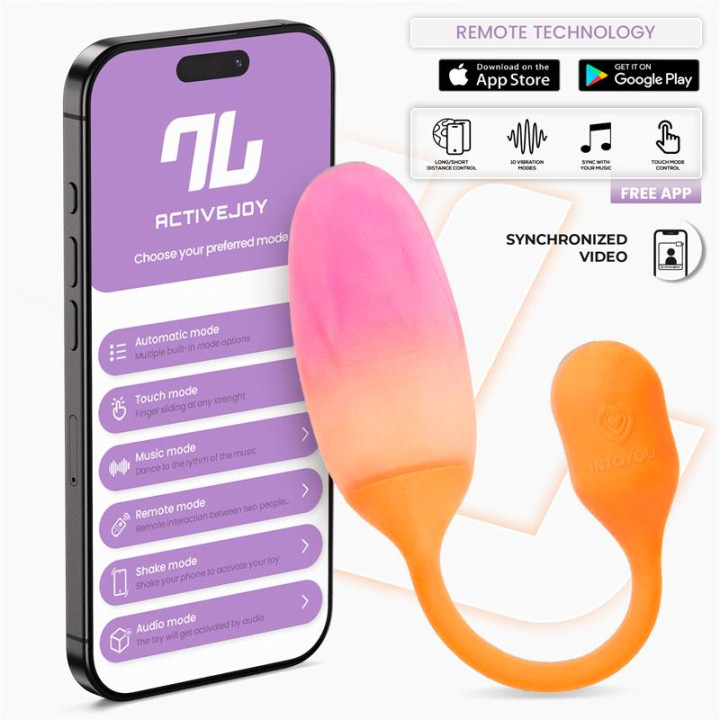 NexEgg Huevo Vibrador Silicona Doble Capa APP Naranja/Rosa de Intoyou App Series | VibraZon