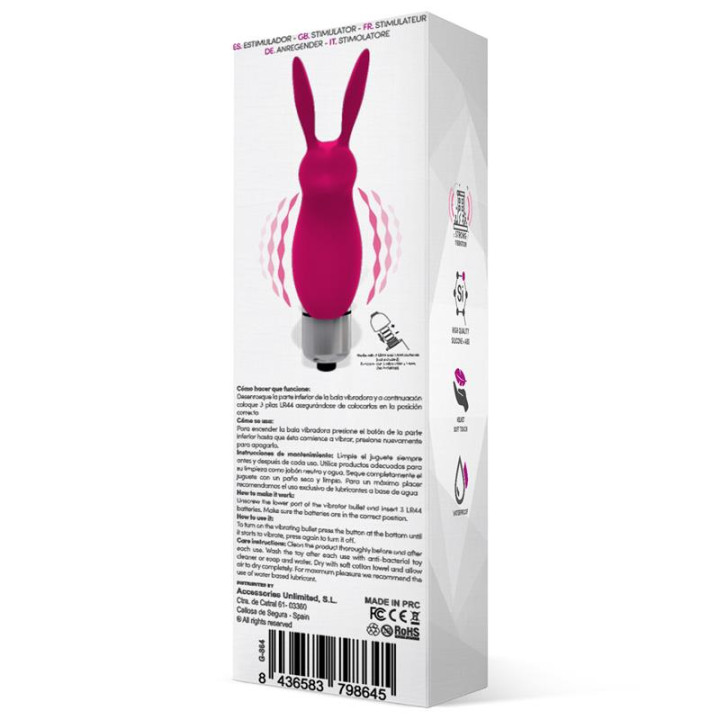 Hopye Bala Vibradora Conejito Silicona Rosa de Latetobed | VibraZon