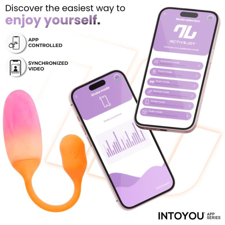 NexEgg Huevo Vibrador Silicona Doble Capa APP Naranja/Rosa de Intoyou App Series | VibraZon