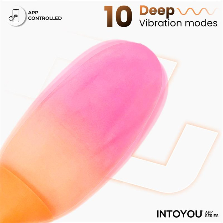 NexEgg Huevo Vibrador Silicona Doble Capa APP Naranja/Rosa de Intoyou App Series | VibraZon