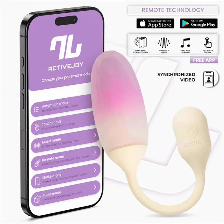 NexEgg Huevo Vibrador Silicona Doble capa APP Beige/Rosa de Intoyou App Series