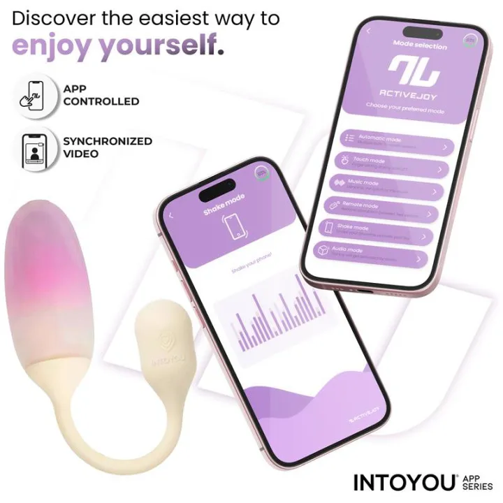 NexEgg Huevo Vibrador Silicona Doble capa APP Beige/Rosa de Intoyou App Series