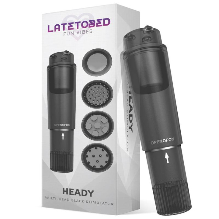 Heady Estimulador con 4 Cabezales Negro de Latetobed | VibraZon