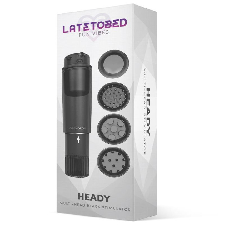 Heady Estimulador con 4 Cabezales Negro de Latetobed | VibraZon