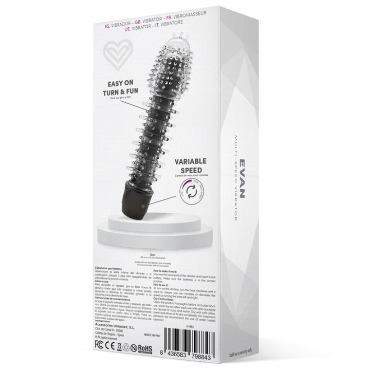 Evan Vibrador Multi Velocidad Negro de Latetobed | VibraZon