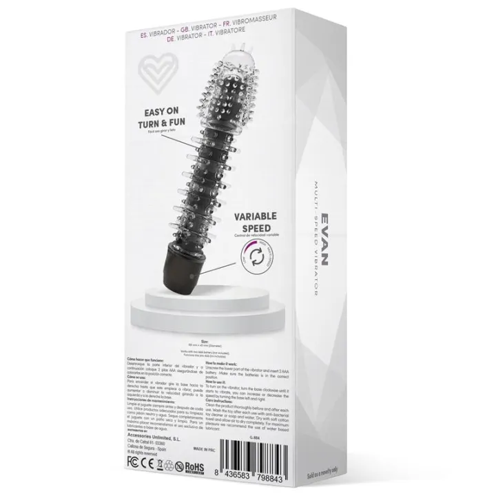 Evan Vibrador Multi Velocidad Negro de Latetobed