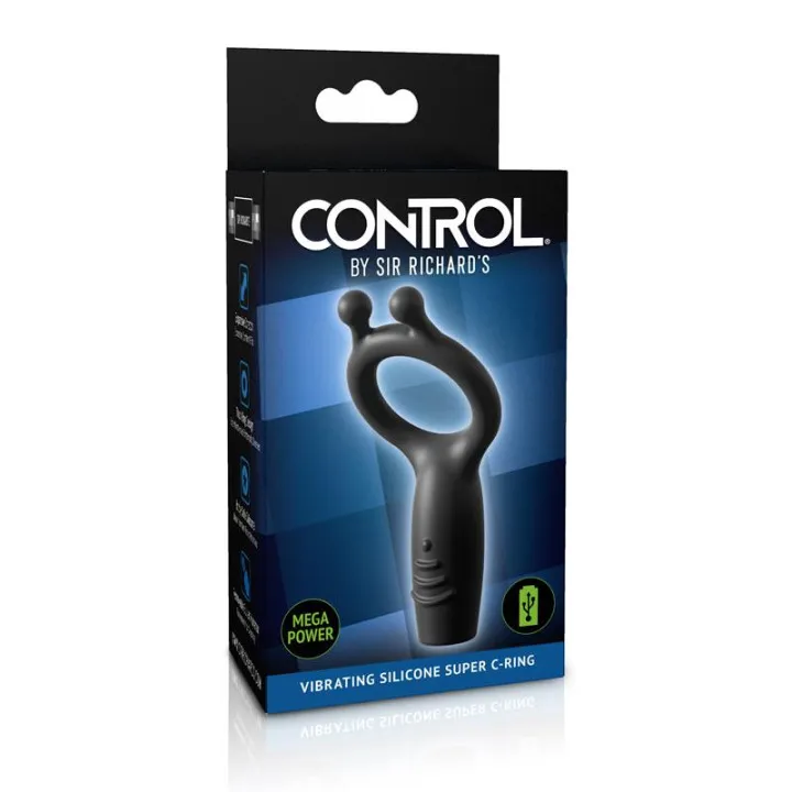 Anillo Vibrador Silicona Recargable Control Vibrating Super C-Ring de Sir Richards
