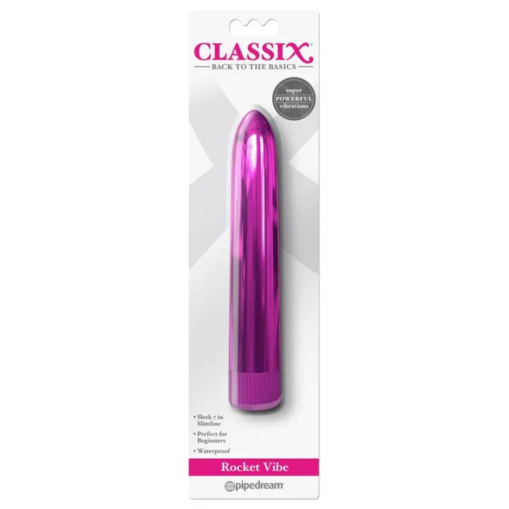 Bala Vibradora Rosa Metálico 18 cm de Classix