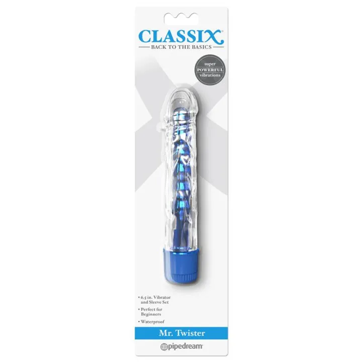 Vibrador Mr. Twister Azul Metálico 17 cm de Classix