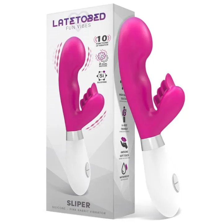 Sliper Vibrador Conejito Silicona Rosa de Latetobed