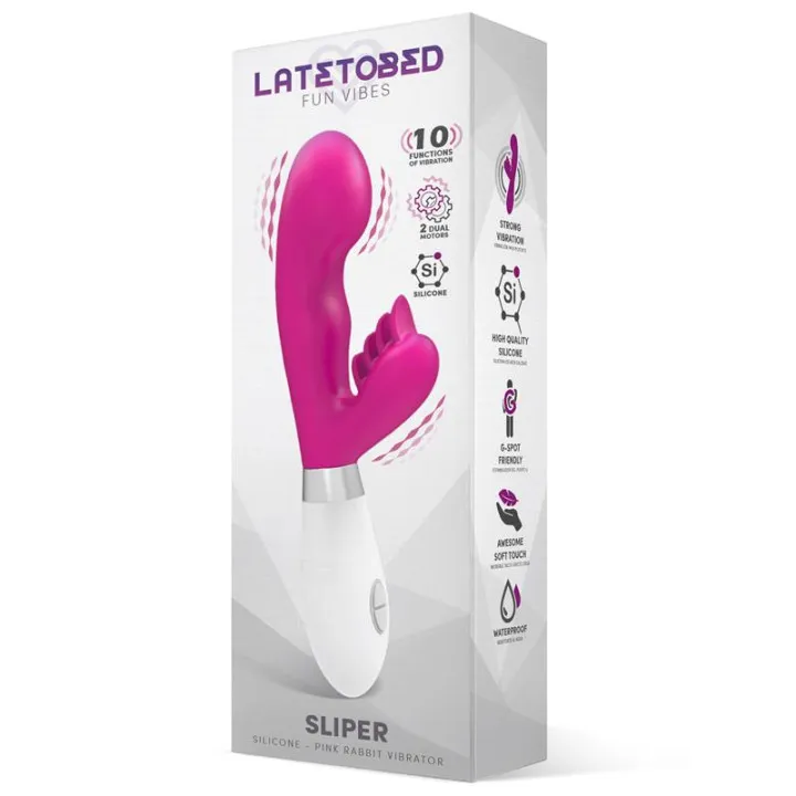 Sliper Vibrador Conejito Silicona Rosa de Latetobed