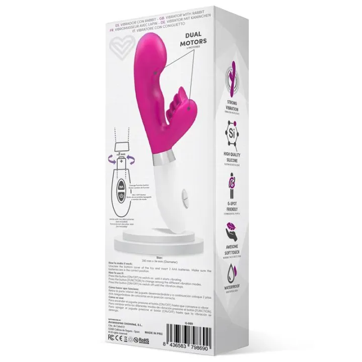 Sliper Vibrador Conejito Silicona Rosa de Latetobed