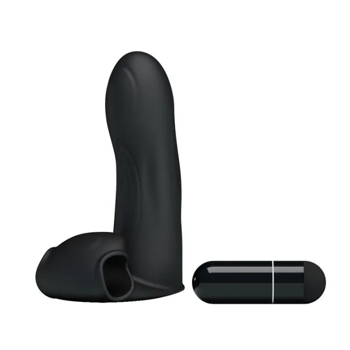 Funda Vibradora para el Dedo Adonis Negro de Prettylove