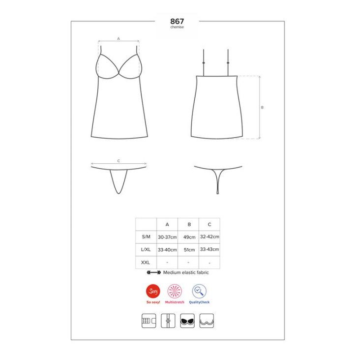 Chemise con Encaje Negro de Obsessive | VibraZon