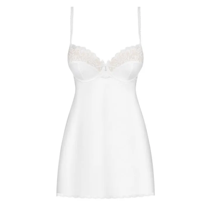 871-CHE-2 Chemise y Tanga Color Blanco de Obsessive
