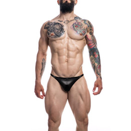 C4M11 Calzoncillo Estilo Brazilian Leatherette Negro de Cut4Men | VibraZon