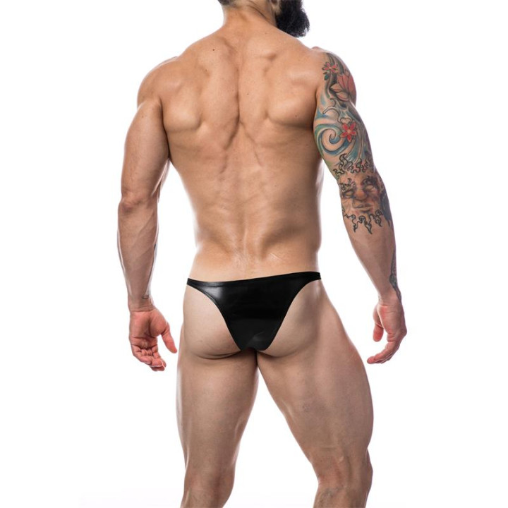 C4M11 Calzoncillo Estilo Brazilian Leatherette Negro de Cut4Men | VibraZon