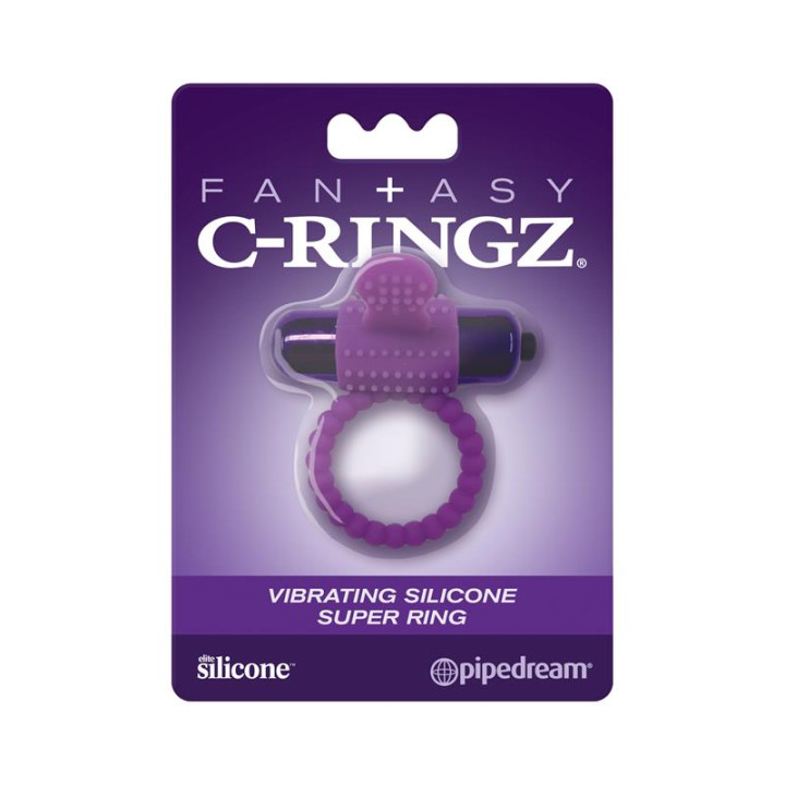 Anillo de Silicona con Bala Vibradora Púrpura de Fantasy C-Ringz | VibraZon