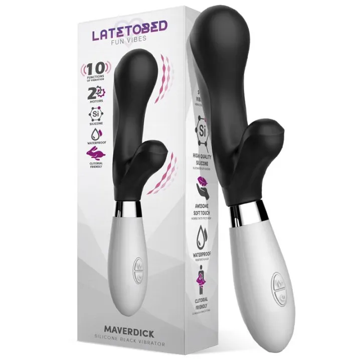 Maverdick Vibrador Silicona Negro de Latetobed