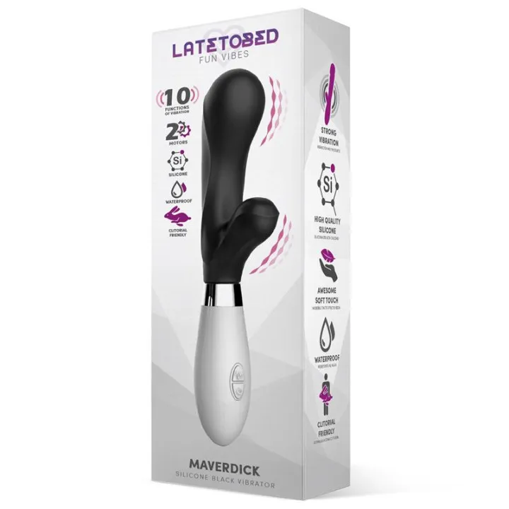 Maverdick Vibrador Silicona Negro de Latetobed