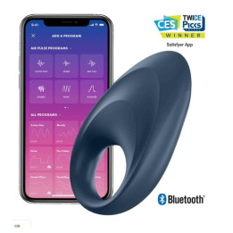 Mighty One Anillo Vibrador con APP Azul de Satisfyer | VibraZon