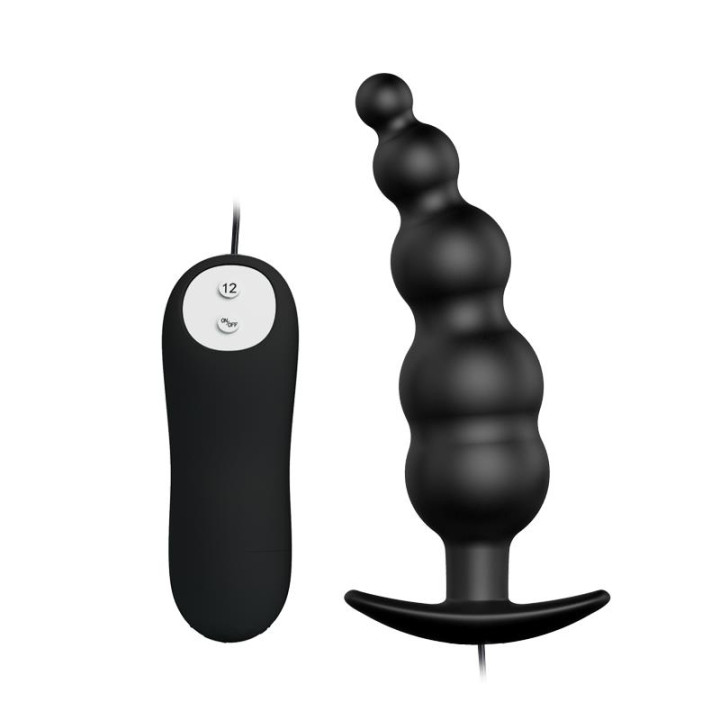 Vibrador Anal Burbujas Negro con Control Remo cl70 de Prettylove | VibraZon