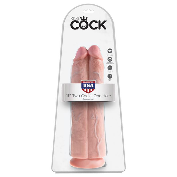Pene Doble Two Cocks One Hole Natural 11 de King Cock | VibraZon