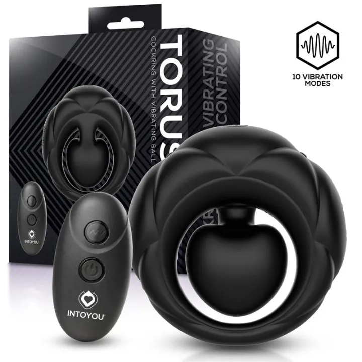 Torus Anillo Vibrador con Bola Clitoriana con Control Remoto USB de Intoyou