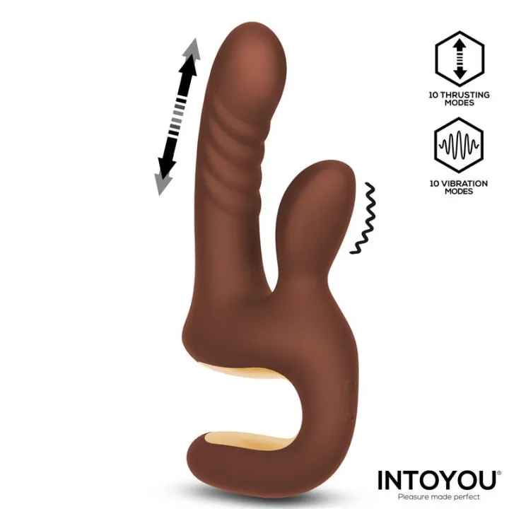 Mocca Vibrador con Thrusting y Mango Ergonómico USB de Intoyou