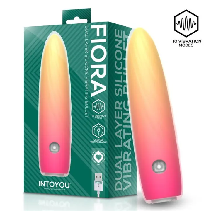 Fiora Bala Vibradora Silicona Doble Capa USB de Intoyou