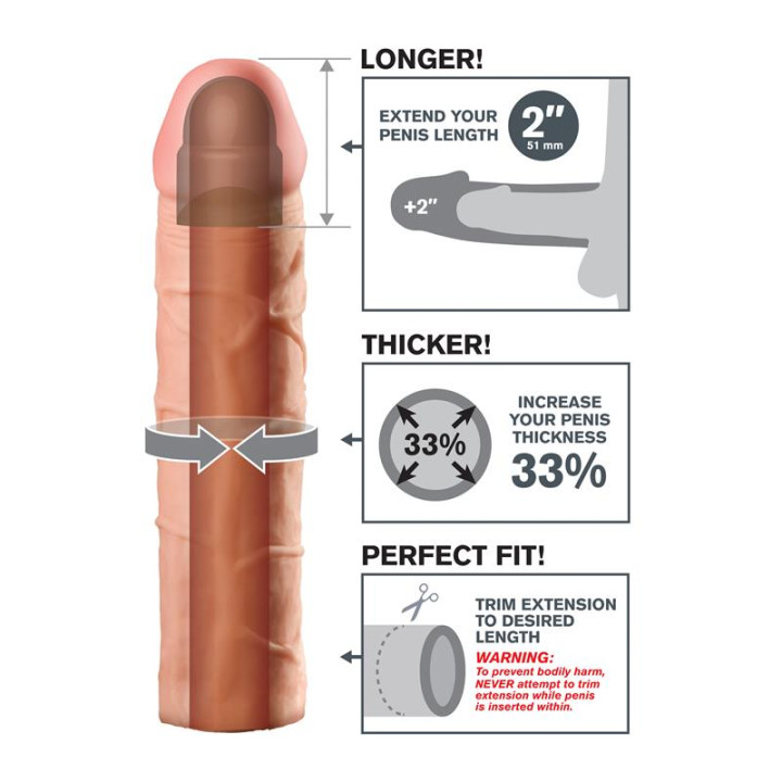 Fantasy X-tensions Perfect 5,1 cm Extensión de Pene - Color Natural | VibraZon
