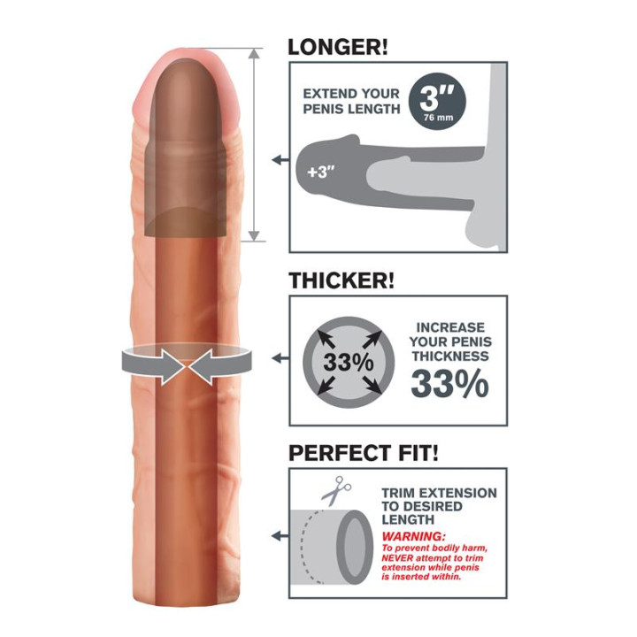 Fantasy X-tensions Perfect 7,6 cm Extensión de Pene - Color Natural | VibraZon