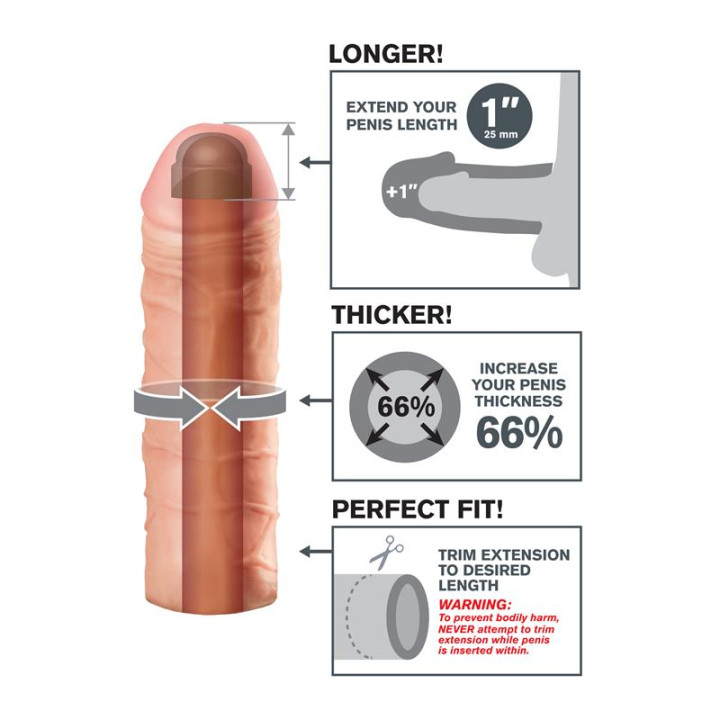 Fantasy X-tensions Mega 2,54 cm Extensión de Pene - Color Natural | VibraZon