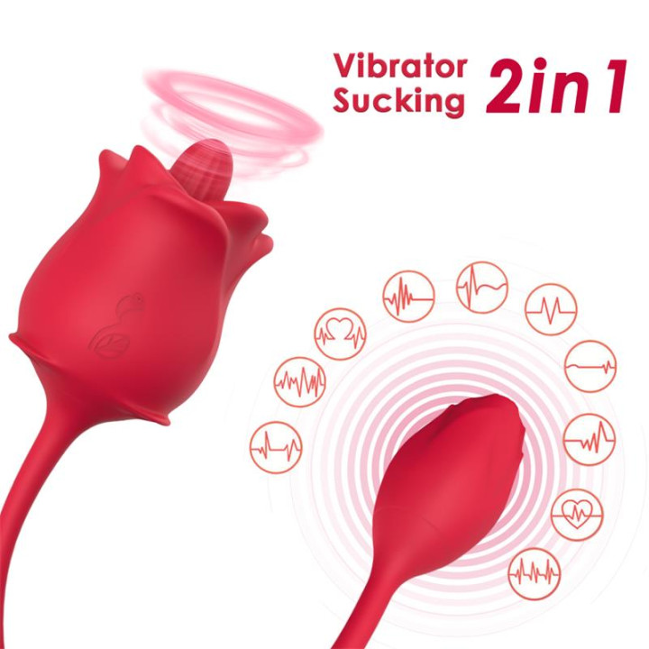 Rosa con Licking y Vibración USB de Urban Sky | VibraZon