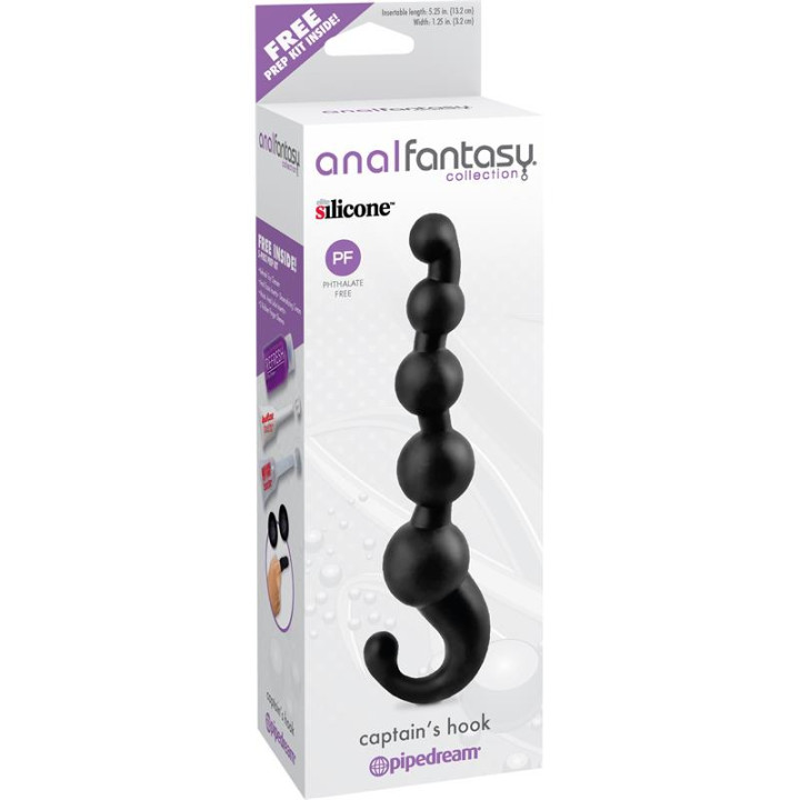 Estimulador Anal Captains Hook Negro de Anal Fantasy Collect. | VibraZon