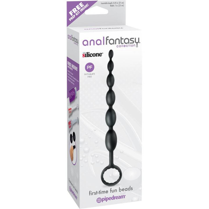 Cadena Anal First-Time Fun Beads Negro de Anal Fantasy Collect. | VibraZon