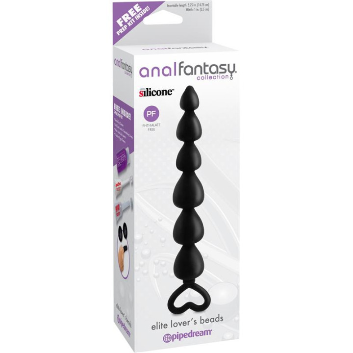 Cadena Anal Elite Lovers Beads Negro de Anal Fantasy Collect. | VibraZon