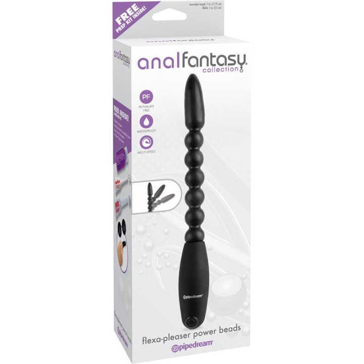 Bolas Anales con Vibración Flexa Pleaser Negro de Anal Fantasy Collect. | VibraZon