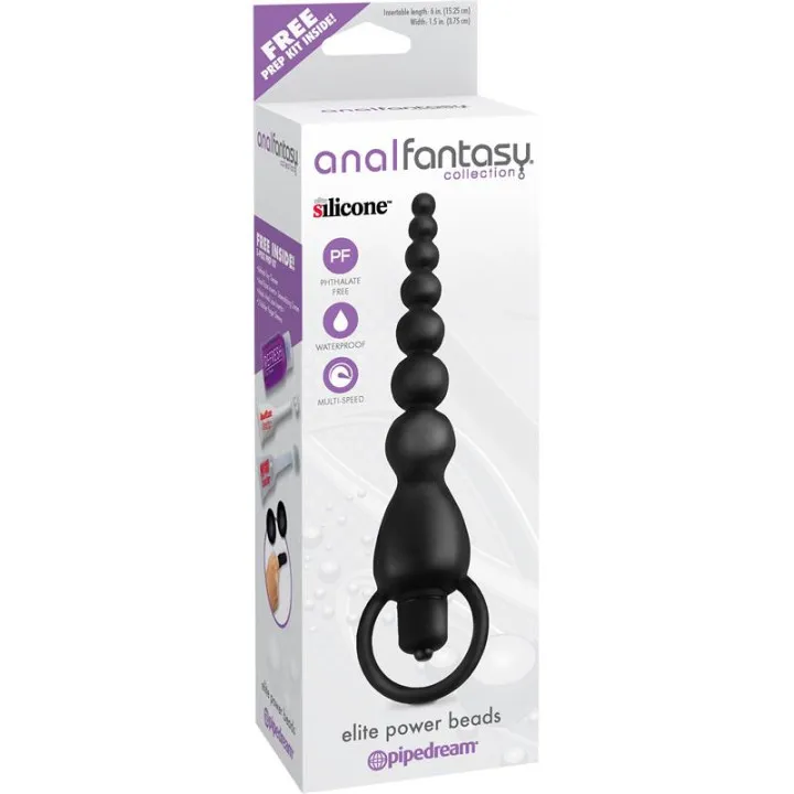 Cadena Anal Elite Power Beads Negro de Anal Fantasy Collect.