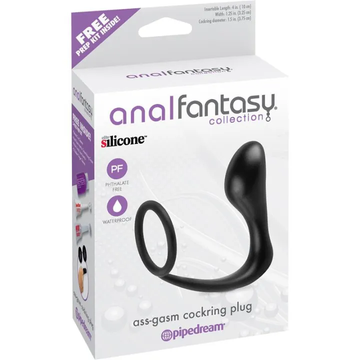 Plug Anal y Anillo Ass-Gasm Negro de Anal Fantasy Collect.