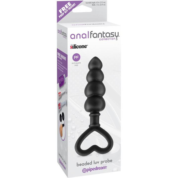 Estimulador Anal Beaded Luv Probe Negro de Anal Fantasy Collect. | VibraZon