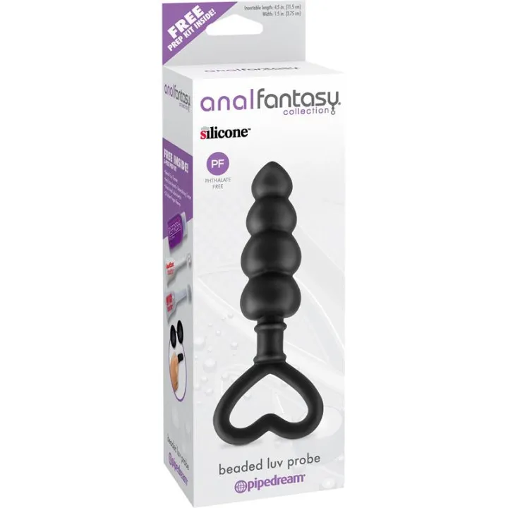Estimulador Anal Beaded Luv Probe Negro de Anal Fantasy Collect.